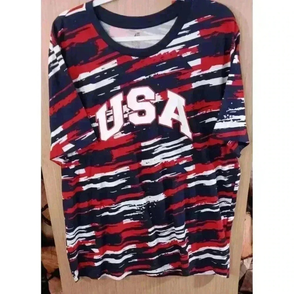 ADTN Sz XL American Dream Team Network Mens T-Shirt Red,white and Blue USA - Picture 2 of 4